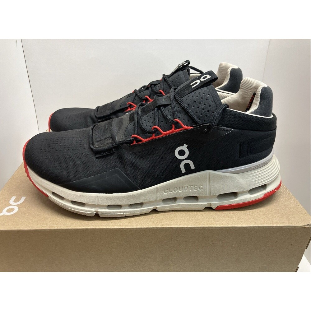 On Cloudnova 2 Athletic Sneakers In Black/Red - Men's Size 9.5 3ME30213185